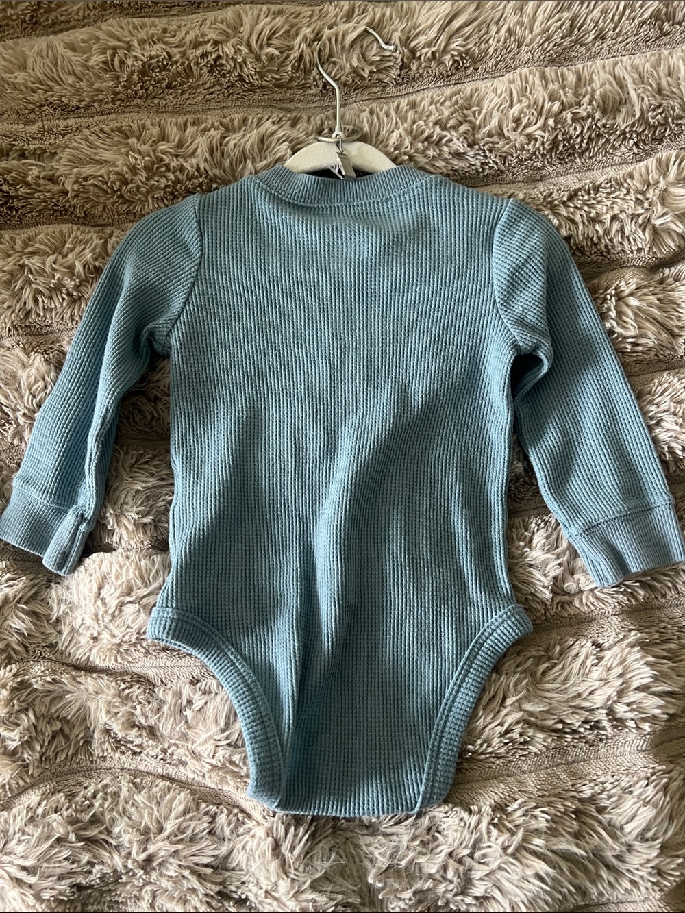 Carter's Light Blue Waffle Henley Bodysuit and Pants Set - Picture 3 of 5